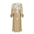 thumbnail image 5 of Wancir Women Long Sleeve V-Neck Casual Long Dress Pleated Waist Maxi Dresses with Pockets, 5 of 5