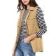 thumbnail image 4 of Chaleco sin mangas para mujer INSPIRE CHIC con cintura ajustable, cierre de cremallera, de algodón, estilo cargo, con bolsillo, color caqui, talla M, 4 of 8