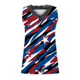 thumbnail image 4 of Camiseta Sin Mangas Para Mujer Tops Sin Mangas Encaje Con Cuello en V Patchwork Día de La Independencia Estampado Sin Mangas Blusa Superior Odeerbi  ODB167227, 4 of 5