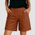 thumbnail image 5 of vigerkar High Waisted Shorts Women Cotton Button Detail Casual Shorts Vacation Short Pants with Pockets, Lightweight Classic Fit Summer Beach Travel (Coffee, S), 5 of 7
