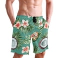 thumbnail image 6 of joogoo Men's Swim Trunks Tropical Coconut Leaves Beach Shorts with Pockets XL, 6 of 6