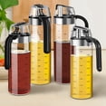 thumbnail image 4 of 2X Botella dispensadora de aceite de oliva Contenedor de condimentos con tapa automática y vinagrera de vidrio a prueba de fugas para cocina A, 4 of 8