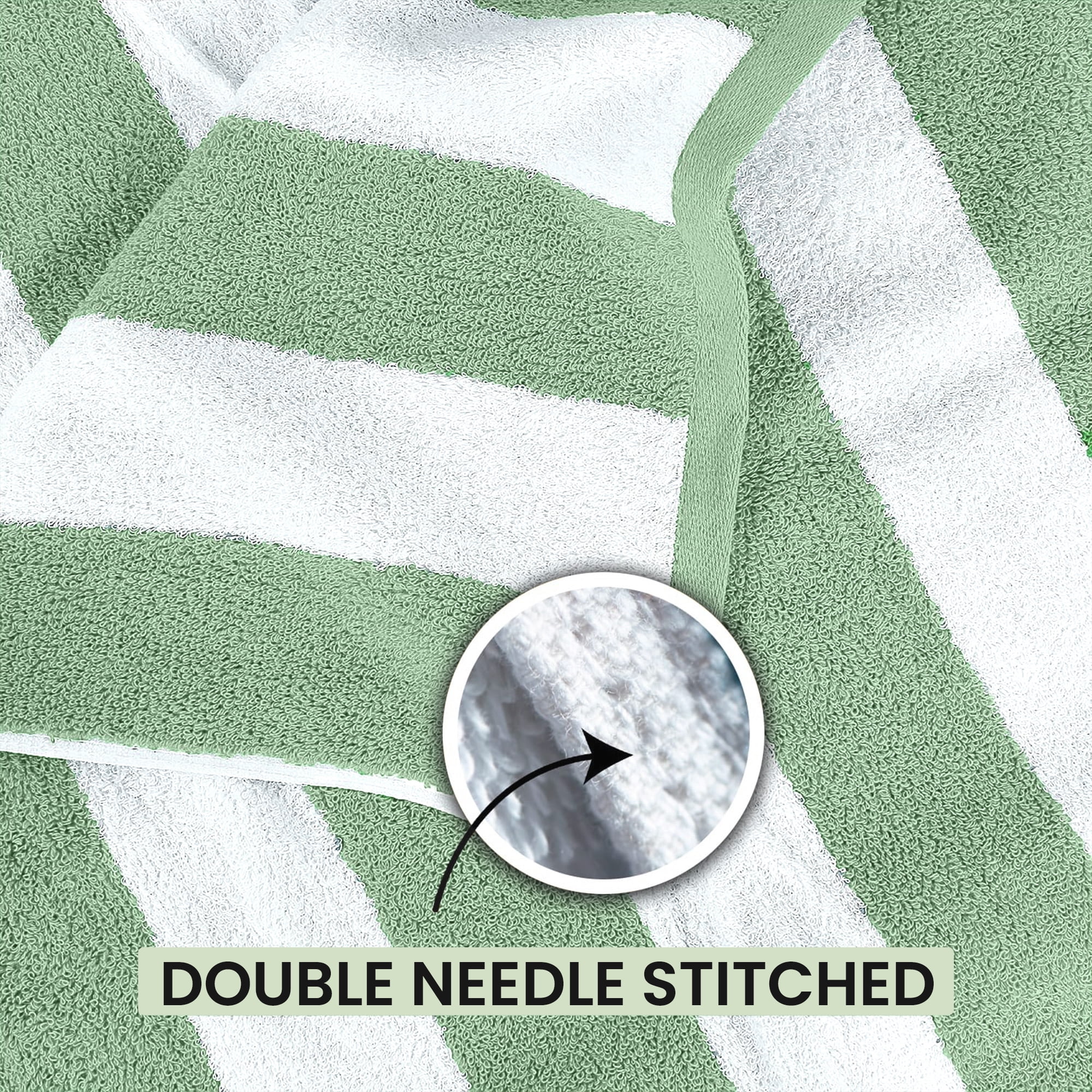 Belem Highly Absorbent Cabana Stripe Large Beach Towels, 100% Cotton, Fast-Drying and Durable, 33x70 Inches, 2 Dozen