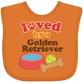 thumbnail image 3 of Inktastic Golden Retriever Loved by a Boys or Girls Baby Bib, 3 of 4