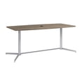 thumbnail image 1 of Scranton & Co Wood 72W Office Conference Table with Metal Base in Hickory, 1 of 6