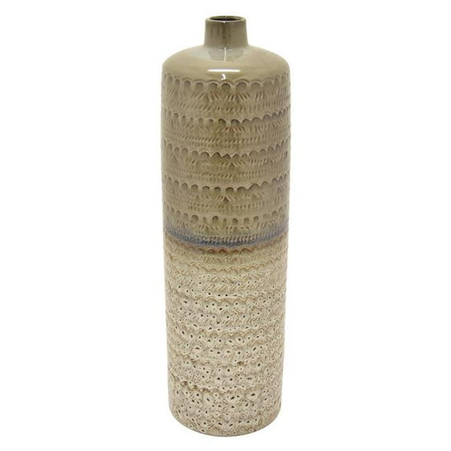 Plutus Brands PBTH93425 Porcelain Ceramic Vase, Gray