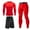 Red, variant on 3Pcs Men's Compression Sets Pants Long Sleeve Shirt Athletic Shorts Running Long Sleeve t-Shirts Fitness Clothes