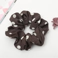 thumbnail image 2 of CUIYUAN Scrunchies for Women Damage Free Polka Dot Printed Dentless Secure Hold Hair Ties Elastic Hair Rope Ring Tie Scrunchie Comfort Hair Accessories All Hair Types Coffee, 2 of 2