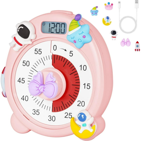 60 Minute Visual Timer, Children's Magnetic Timer Visual Timer, 60 Minute Children's Stopwatch and Countdown for