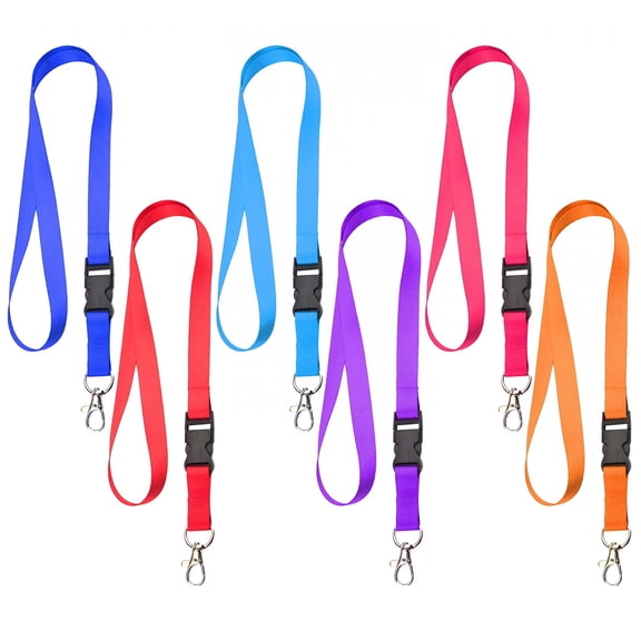 GJX 5 Pack Breakaway Neck Lanyards with Detachable Buckle, Nylon ID Badge Holder Strap with Swivel Hook, Quick Release Key Chain for Men Women, Cell Phones & USB