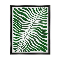 Abstract Fern Botanical Leaf Botanical & Floral Graphic Art Jet Black Framed Art Print Wall Art