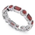 thumbnail image 2 of 5.00 Ct Fine Garnet Gemstone Anniversary Eternity Bands for Women Solid 18K White Gold Size 10 by Diamond-Capitals, 2 of 8