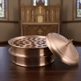 thumbnail image 2 of Mayur Exports 2 Holy Wine Serving Trays with a Cover Stainless Steel 2 Holy Cup Trays with Cover - (Copper), 2 of 5