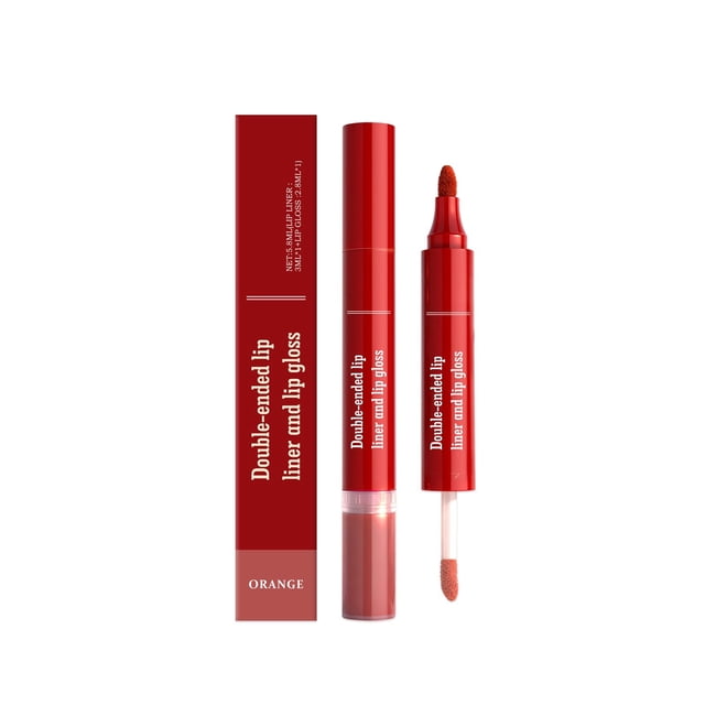 Kit de labiales 2 en 1: Tinte labial, delineador y brillo labial. Incluye labial líquido de larga duración, resistente al agua y con espejo. Contiene 5.8 ml de brillo labial.