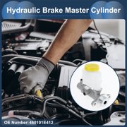 Brake Master Cylinder Reservoir No.460101E412 for Nissan Altima 1993-2000 Hydraulic Master Cylinder Silver Tone White Aluminum Alloy 1 Pc