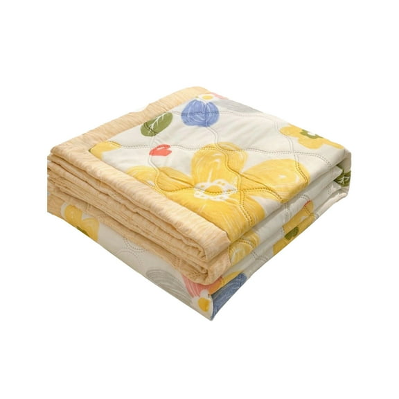 FeiFu Breathable Cooling Blanket Double Sided Ice Silk Thin Summer Throw Soft Light Cold Blanket Ideal for Air Conditioning Warm Sleepers