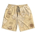 thumbnail image 4 of Bixox Men's World Map printing Casual Classic Fit Short Summer Beach Shorts, 4 of 6