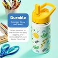 thumbnail image 4 of BOZ Kids Insulated Dino Water Bottle with Straw Lid - Two-Pack Bundle, Construction and Safari, Vacuum Double Wall Water Cup, Toddler Stainless Steel Water Bottle , Scratch-resistant 14 oz (414ml), 4 of 8