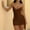 A1145 Coffee, variant on Xdegoge Club Dress for Women Mini Bodycon Deep V Neck Halter Sleeveless Summer Dress Solid Cutout Ruched Drape Detail Flattering Party Night Out Date Outfit