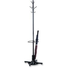 Safco Umbrella Stand Coat Rack - 4 Hooks - 40 lb (18.14 kg) Capacity - for Multipurpose - Steel - Black - 1 Each Safco Umbrella Stand Coat Rack - 4 Hooks - 40 lb (18.14 kg) Capacity - for Multipurpose - Steel - Black - 1 Each