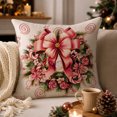 thumbnail image 7 of Zznnkj Christmas Wreath Pillow Cover Linen 18x18 Decorative Cushion Case for Sofa Bedroom Winter Holiday Party Decor, 7 of 7