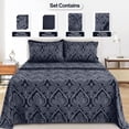 thumbnail image 3 of Lux Decor King Size Bed Sheets Set 6 Piece - Soft Brushed Microfiber Sheets & Pillowcases, 16-Inch Deep Pocket Fitted Sheet, Hotel Luxury - Black, 3 of 8