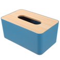 thumbnail image 1 of Cajón contenedor de pañuelos, decoración retro, suministros de baño, soporte facial, caja de papel con tapa de madera para oficina, 1 of 6