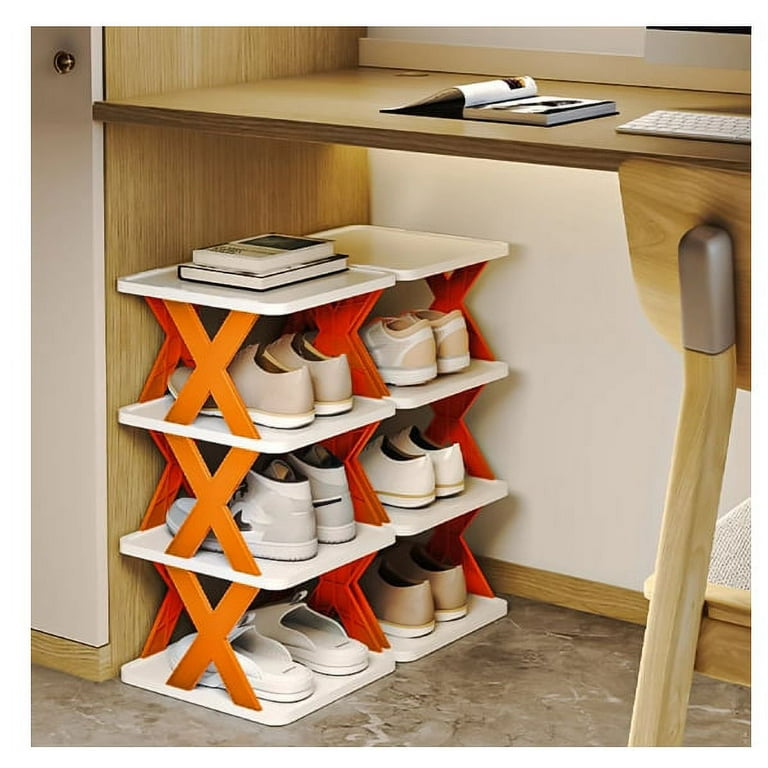 Shoe Rack - Shoe Organizer Foldable Shoe Storage Plastic Vertical Shoe  Holder for Entryway Shoe Organizer for Closet Narrow Shoe Shelf Shoe  Cabinet