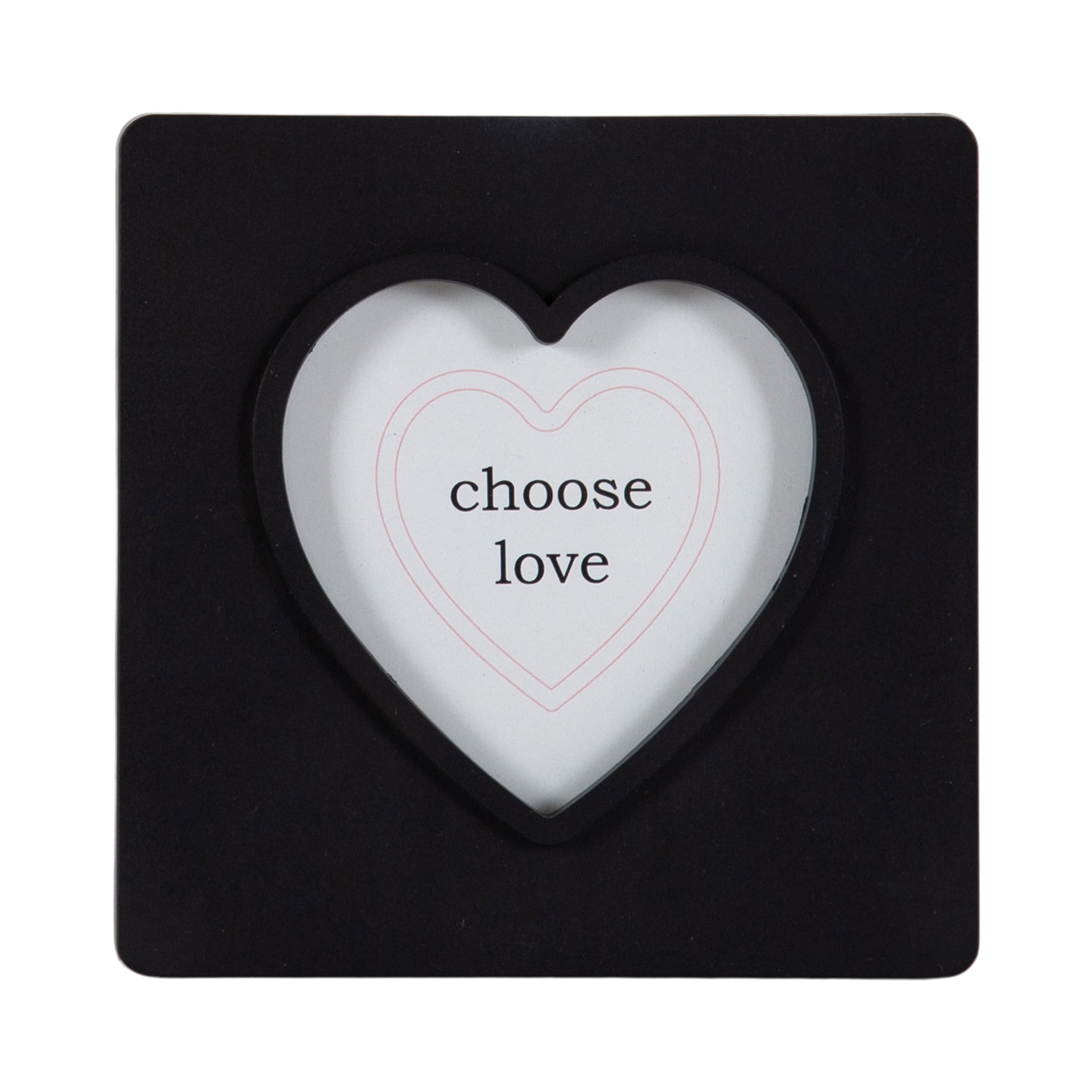 (3 pack) DesignOvation 4x4 Heart Black Decorative Tabletop Picture Frame