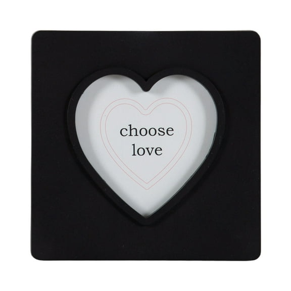 DesignOvation 4x4 Heart Black Decorative Tabletop Picture Frame
