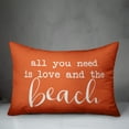 thumbnail image 2 of Creative Products All you need is love and a beach script orange 14x20 Indoor / Outdoor Pillow, 2 of 2