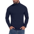 thumbnail image 2 of GIRUNS Men's Turtleneck Sweater Long Sleeve Basic Slim Fit Knitted Pullover Thermal Tops Navy Blue 2XL, 2 of 8