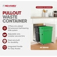 thumbnail image 3 of Rev-A-Shelf RV-18KD-1918C-S Double 35 Qt Pullout Trash Cans, Green/Black, 3 of 11