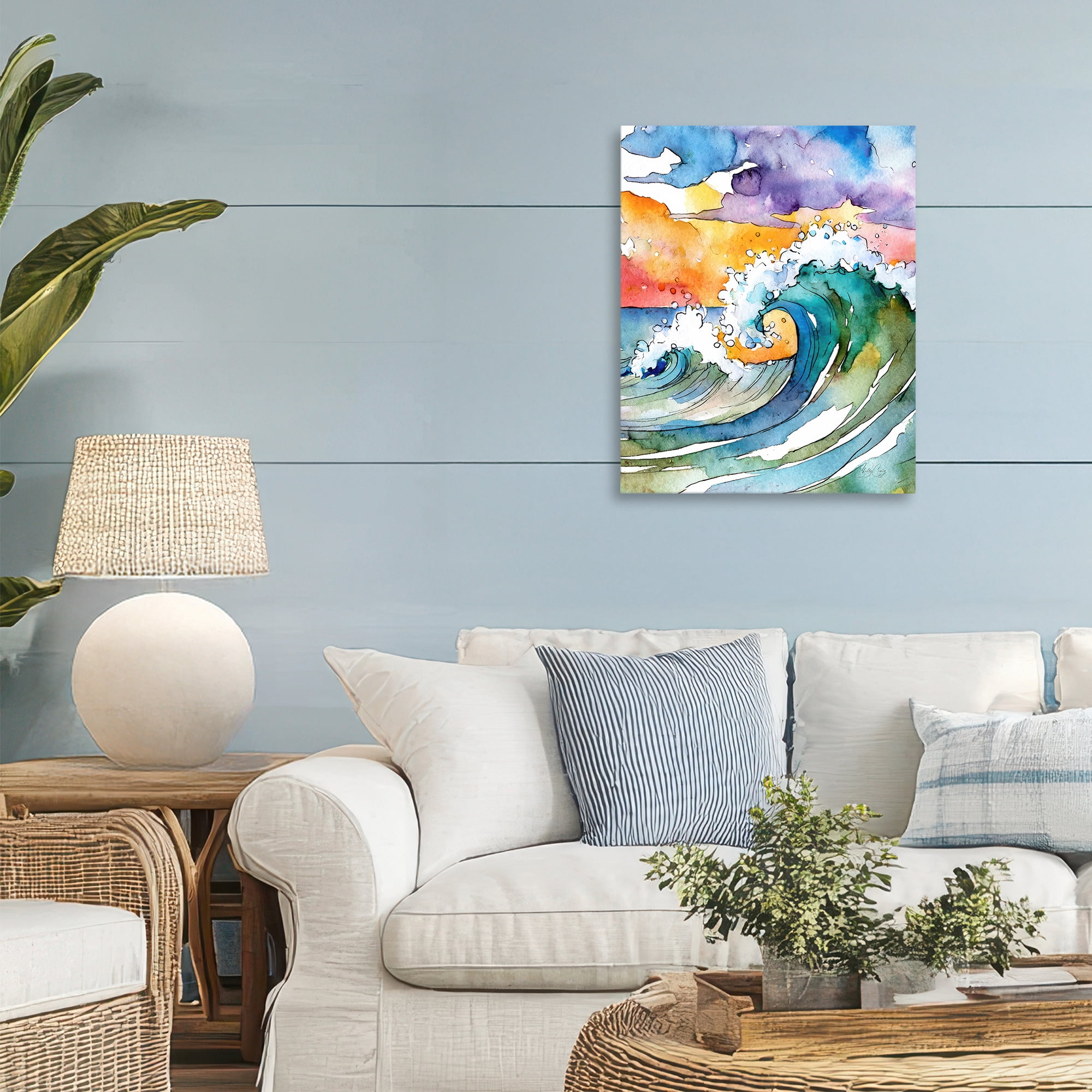 Stupell Industries Vibrant Sunrise Surf Canvas Wall Art, design by Shelly Craig