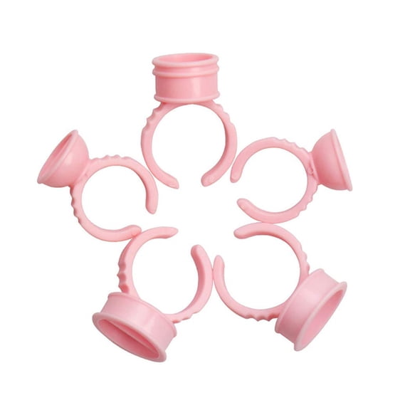 100Pcs Disposable Eyelash Extension Glue Rings Cups, Eyelash Extension Glue Holder glue container Tattoo Pigment Nail Painting (Medium)