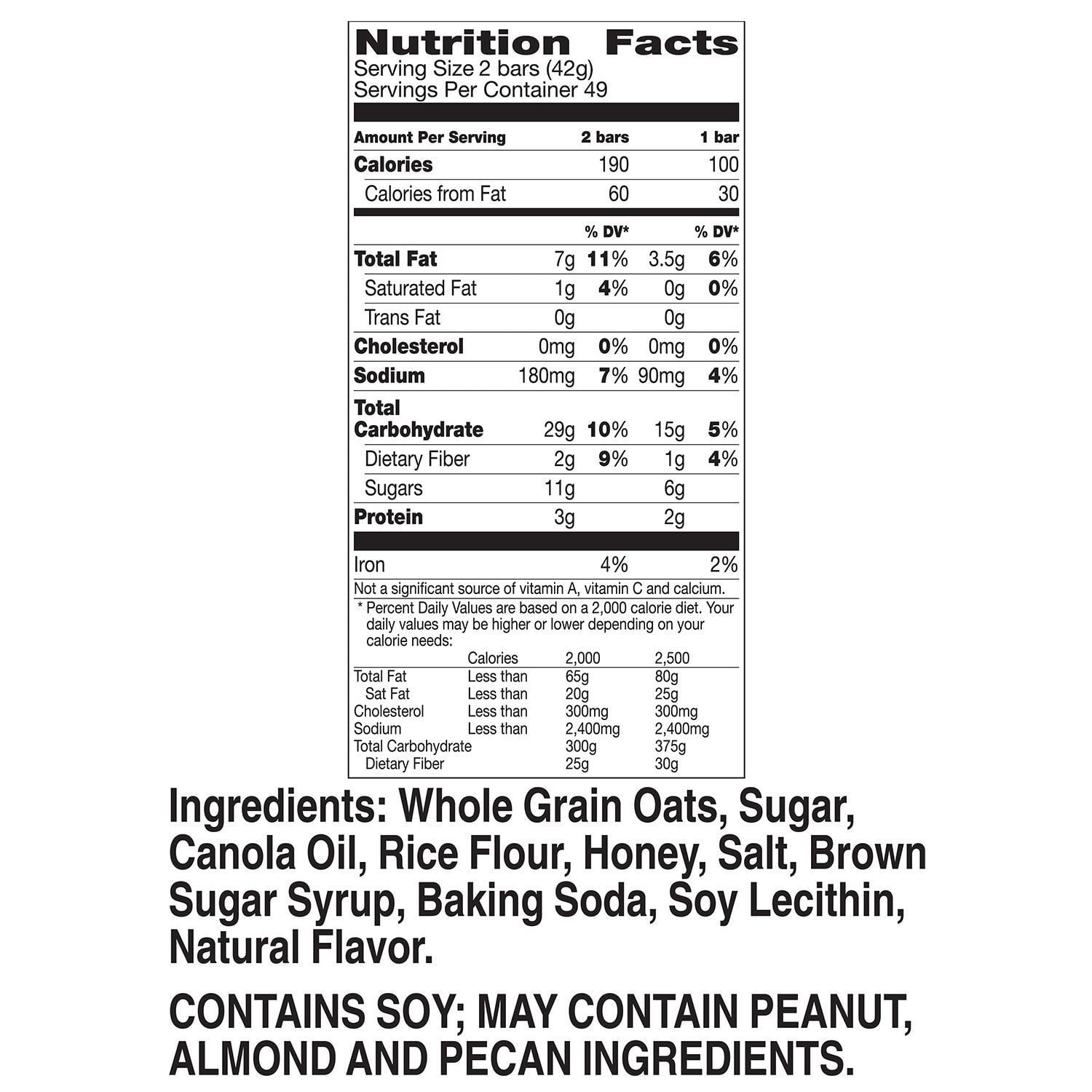 Nature Valley Crunchy Oats N Honey Granola Bar 98 Count Walmart Com