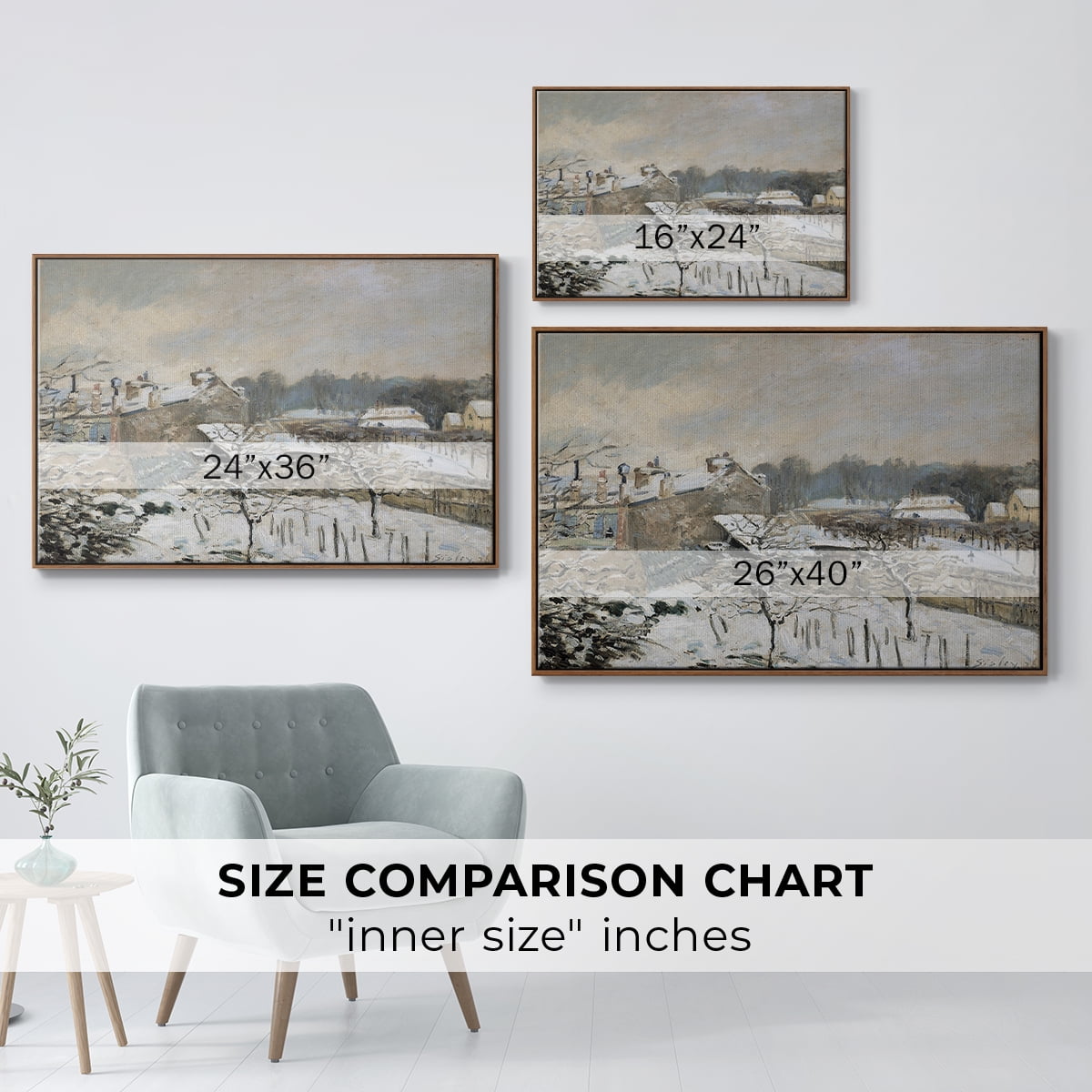 Vintage Landscape-CCLXXIX By Wexford Home Framed in Walnut Wood Gallery Wrapped Canvas 17 in. x 25 in.