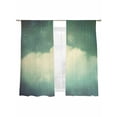 thumbnail image 6 of Green Starry Sky Sheer Curtains for Living Room Bedroom Modern Abstract Clouds Night Scenery Sheer Curtains 72 Inch Long 2 Panels Set Light Filtering Curtain Window Treatments Drapes for Dining Room, 6 of 6