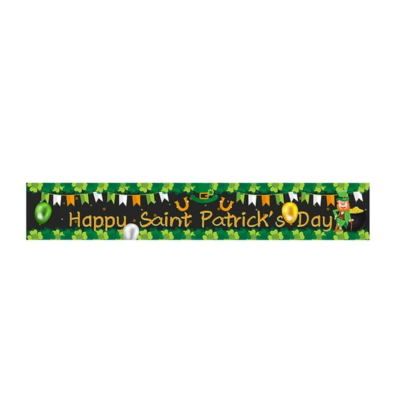 St. Patrick's Day Hanging Banner Backdrop – Outdoor & Indoor Cloth Decoration for Porch, Patio, or Wall, Irish Festival Party Ambiance Background, XL