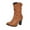 Brown, variant on Fridja Women Shoes Solid Color Square High Heels Casual Warm Wear-resistant Slip-on Fleece Cowboy Boots