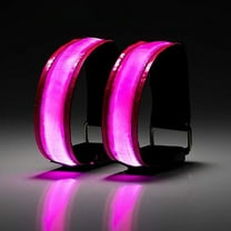 OFFIGAM 2-Pack LED Reflective Safety Armband Lights Glow Straps for Night Running and Outdoor Activities