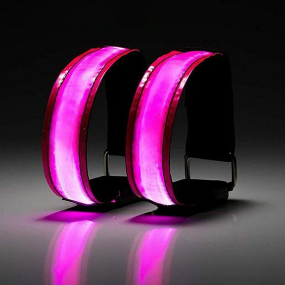 OFFIGAM 2-Pack LED Reflective Safety Armband Lights Glow Straps for Night Running and Outdoor Activities