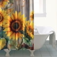 thumbnail image 4 of Happy Autumn Sunflower Shower Curtains,Reusable Bath Curtain with Hooks Vintage Polyester Fabric Bathroom Curtains for Thanksgiving Day Fall Party Home Decor, 4 of 5
