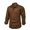 Brown, variant on Holloyiver Jackets for Men Casual Dress Shirt Button Down Shirts Long-Sleeve Denim Work Shirt Single-Breasted Turn Down Collar Jacket Gray