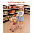 thumbnail image 3 of VEVOR Shopping Cart for Kids, Sturdy Steel Frame, Grocery Store Pretend Play Toy with Wheels, Dense Mesh Basket, Toy Shopping Cart Trolley, Foldable Design, Flip-Open Back,for Kids & Toddlers Ages 3+, 3 of 9