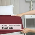thumbnail image 7 of CGK Linens 6-Piece Extra Deep Pocket Sheet Set With Extra Matching Pillowcases - Full Size Bed Sheets Fits 18"-24" Mattresses, Burgundy, 7 of 7
