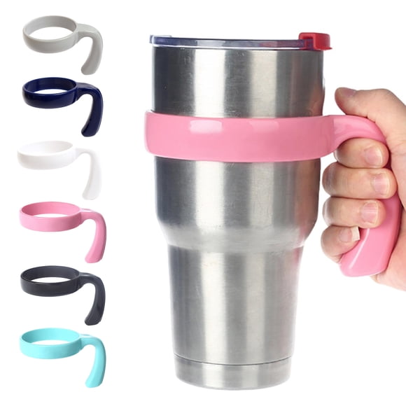 2 Pcs Tumbler Handle Attachment Ergonomic Grip Anti Slip Car Cup Holders BPA Free Travel Mug Handles for 20/32oz Tumbler Cup Accessories