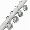 thumbnail image 2 of 12 Piece Set - Chrome Button Heavy Duty Shower Curtain Hooks Rings Rustproof Metal, 2 of 3