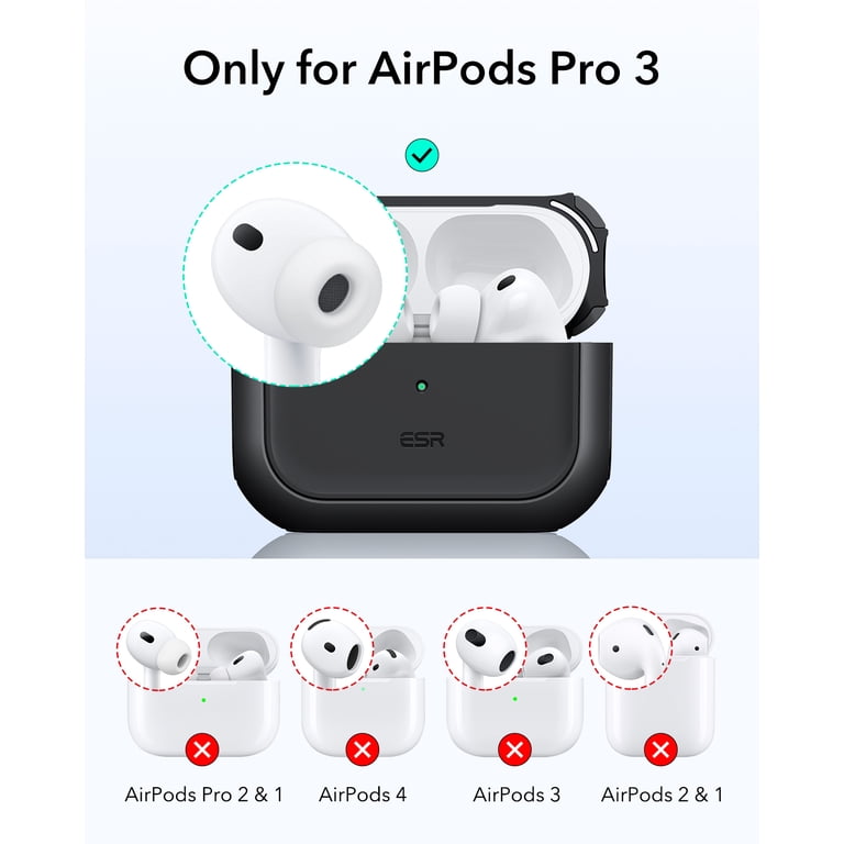 ESR, AirPods Pro 3 Case, Black, Full Drop Protection with Lanyard