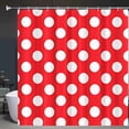 thumbnail image 3 of Red and White Polka Dots Shower Curtain, Geometry Bath Curtains Bathroom Decor Waterproof Polyester Fabric Shower Curtain Sets with Hooks 72x84 Inch, 3 of 6